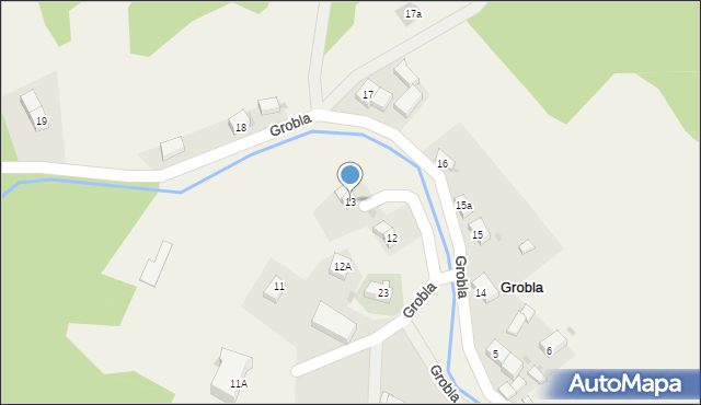 Grobla, Grobla, 13, mapa Grobla