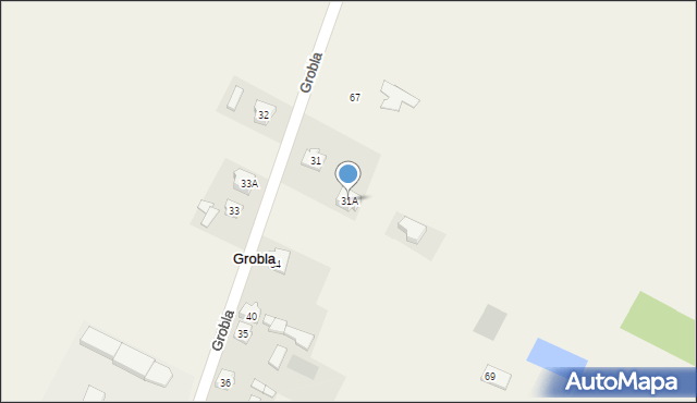 Grobla, Grobla, 31A, mapa Grobla