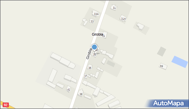 Grobla, Grobla, 35, mapa Grobla