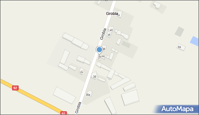 Grobla, Grobla, 37, mapa Grobla