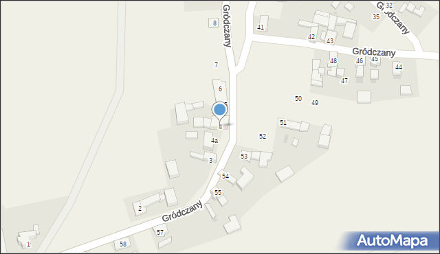 Gródczany, Gródczany, 4, mapa Gródczany