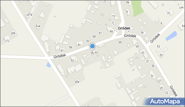 Gródek, Gródek, 51, mapa Gródek