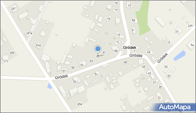 Gródek, Gródek, 65, mapa Gródek