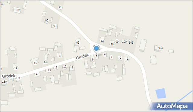 Gródek, Gródek, 5, mapa Gródek