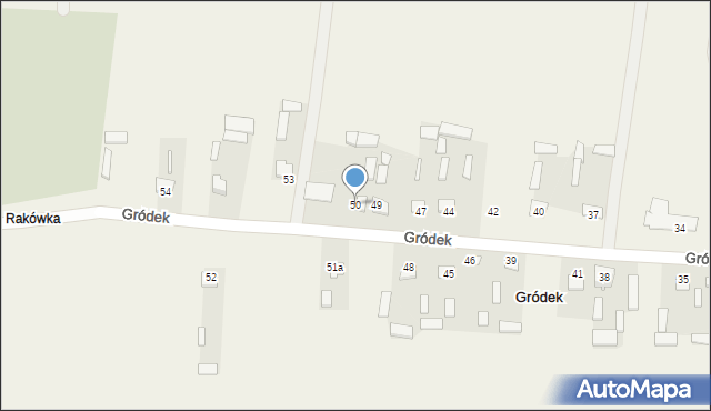 Gródek, Gródek, 50, mapa Gródek