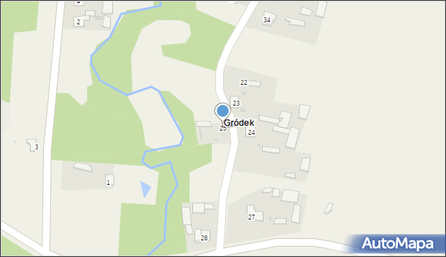 Gródek, Gródek, 25, mapa Gródek