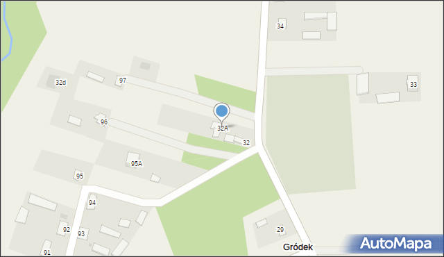 Gródek, Gródek, 32A, mapa Gródek