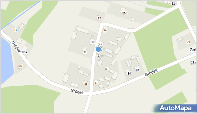 Gródek, Gródek, 90, mapa Gródek