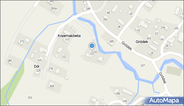 Gródek, Gródek, 111, mapa Gródek