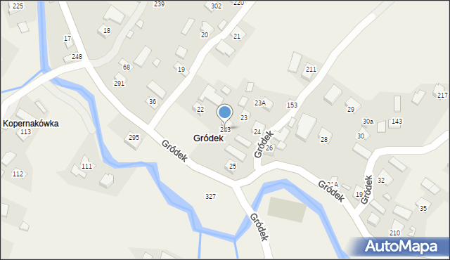 Gródek, Gródek, 243, mapa Gródek