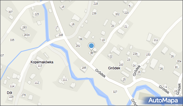 Gródek, Gródek, 36, mapa Gródek