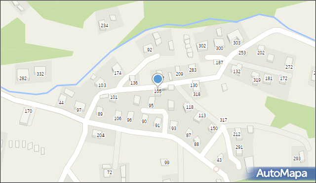 Gródek nad Dunajcem, Gródek nad Dunajcem, 105, mapa Gródek nad Dunajcem