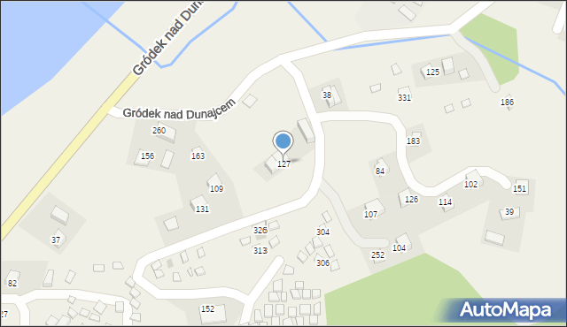 Gródek nad Dunajcem, Gródek nad Dunajcem, 127, mapa Gródek nad Dunajcem