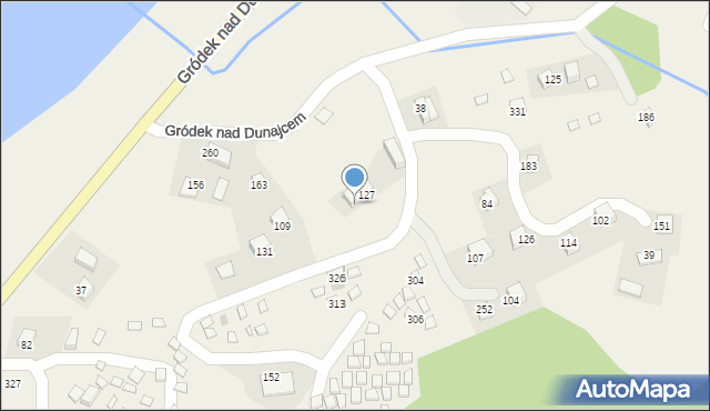 Gródek nad Dunajcem, Gródek nad Dunajcem, 128, mapa Gródek nad Dunajcem