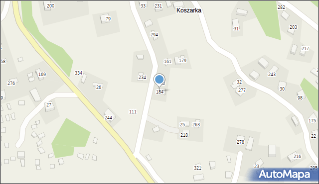 Gródek nad Dunajcem, Gródek nad Dunajcem, 184, mapa Gródek nad Dunajcem