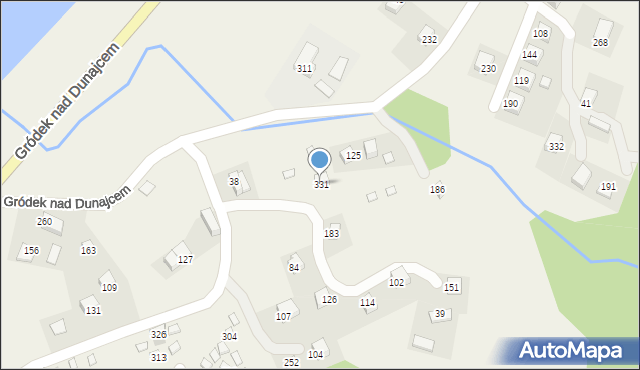 Gródek nad Dunajcem, Gródek nad Dunajcem, 331, mapa Gródek nad Dunajcem