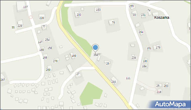 Gródek nad Dunajcem, Gródek nad Dunajcem, 334, mapa Gródek nad Dunajcem