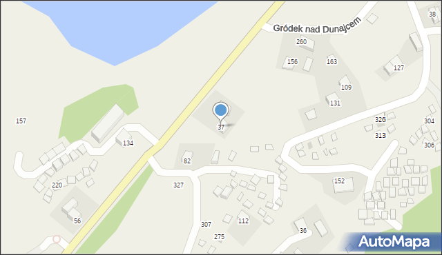 Gródek nad Dunajcem, Gródek nad Dunajcem, 37, mapa Gródek nad Dunajcem