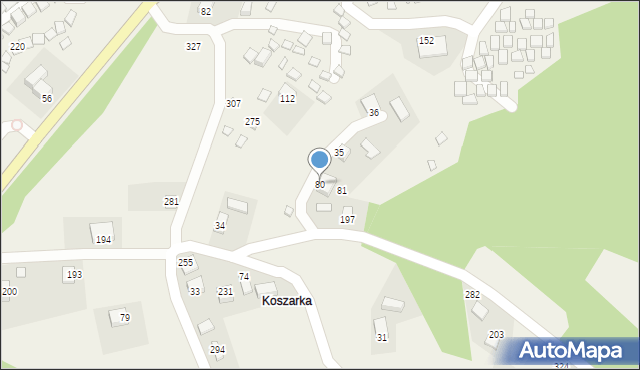 Gródek nad Dunajcem, Gródek nad Dunajcem, 80, mapa Gródek nad Dunajcem