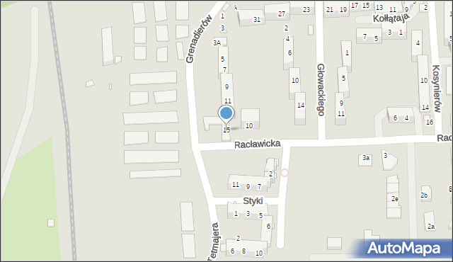 Grodków, Grenadierów, 15, mapa Grodków
