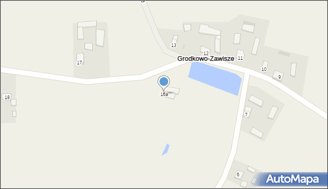 Grodkowo-Zawisze, Grodkowo-Zawisze, 16a, mapa Grodkowo-Zawisze