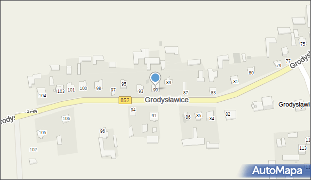 Grodysławice, Grodysławice, 90, mapa Grodysławice