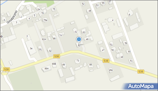 Grodziczno, Grodziczno, 62, mapa Grodziczno