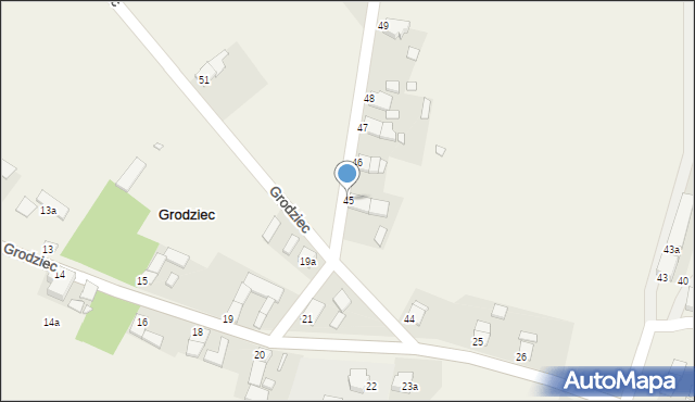 Grodziec, Grodziec, 45, mapa Grodziec