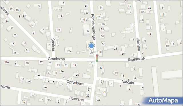 Grodzisk Mazowiecki, Graniczna, 22, mapa Grodzisk Mazowiecki