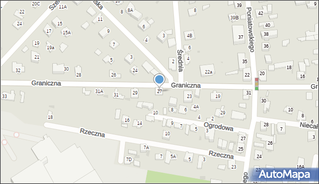 Grodzisk Mazowiecki, Graniczna, 27, mapa Grodzisk Mazowiecki
