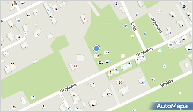 Grodzisk Mazowiecki, Grzybowa, 12b, mapa Grodzisk Mazowiecki