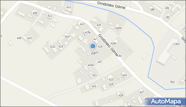 Grodzisko Górne, Grodzisko Górne, 418, mapa Grodzisko Górne