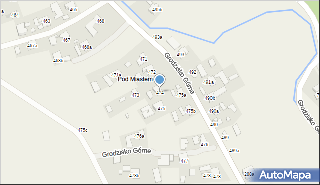 Grodzisko Górne, Grodzisko Górne, 474, mapa Grodzisko Górne