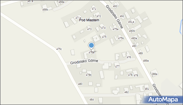 Grodzisko Górne, Grodzisko Górne, 476a, mapa Grodzisko Górne
