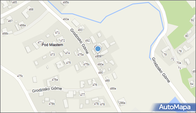 Grodzisko Górne, Grodzisko Górne, 490b, mapa Grodzisko Górne