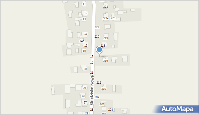 Grodzisko Nowe, Grodzisko Nowe, 216a, mapa Grodzisko Nowe