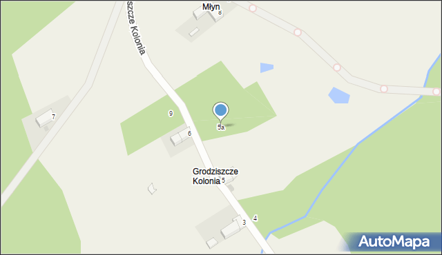 Grodziszcze Kolonia, Grodziszcze Kolonia, 5a, mapa Grodziszcze Kolonia