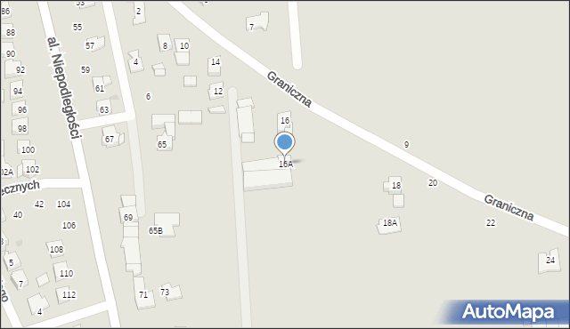 Grójec, Graniczna, 16A, mapa Grójec