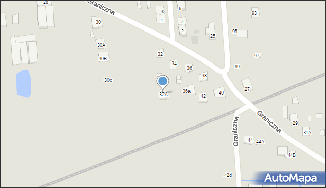Grójec, Graniczna, 32A, mapa Grójec