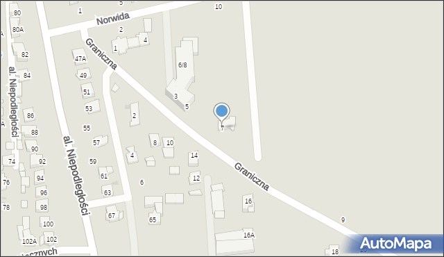 Grójec, Graniczna, 7, mapa Grójec