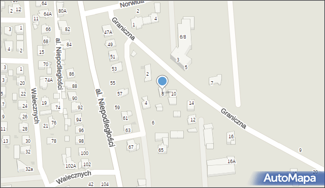 Grójec, Graniczna, 8, mapa Grójec