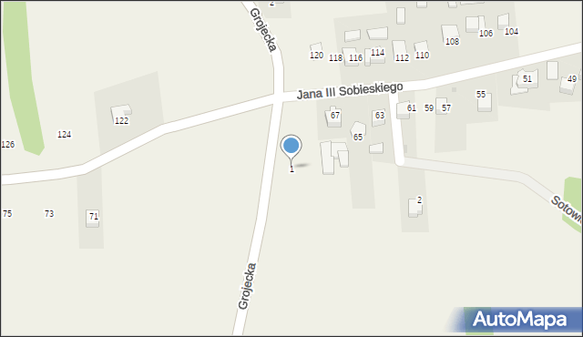 Grojec, Grojecka, 1, mapa Grojec