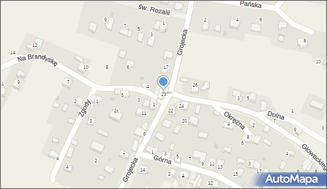 Grojec, Grojecka, 13, mapa Grojec