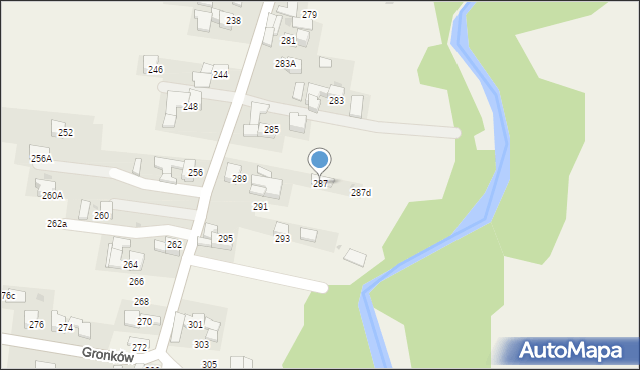 Gronków, Gronków, 287, mapa Gronków
