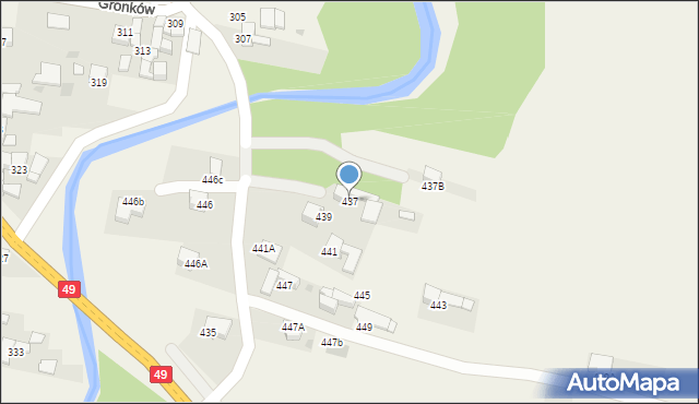 Gronków, Gronków, 437, mapa Gronków
