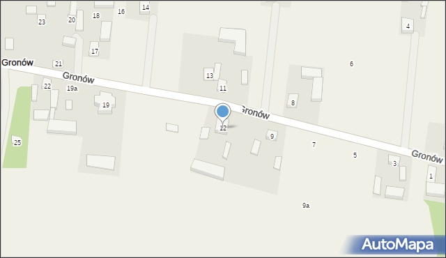 Gronów, Gronów, 12, mapa Gronów