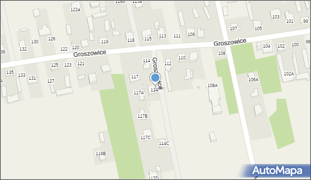 Groszowice, Groszowice, 114A, mapa Groszowice
