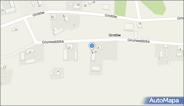 Grotów, Grunwaldzka, 9, mapa Grotów