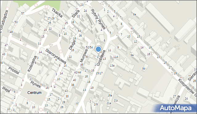 Grudziądz, Groblowa, 12, mapa Grudziądza