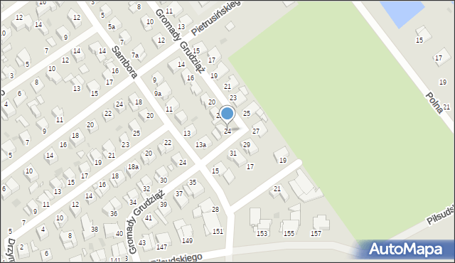 Grudziądz, Gromady Grudziąż, 24, mapa Grudziądza